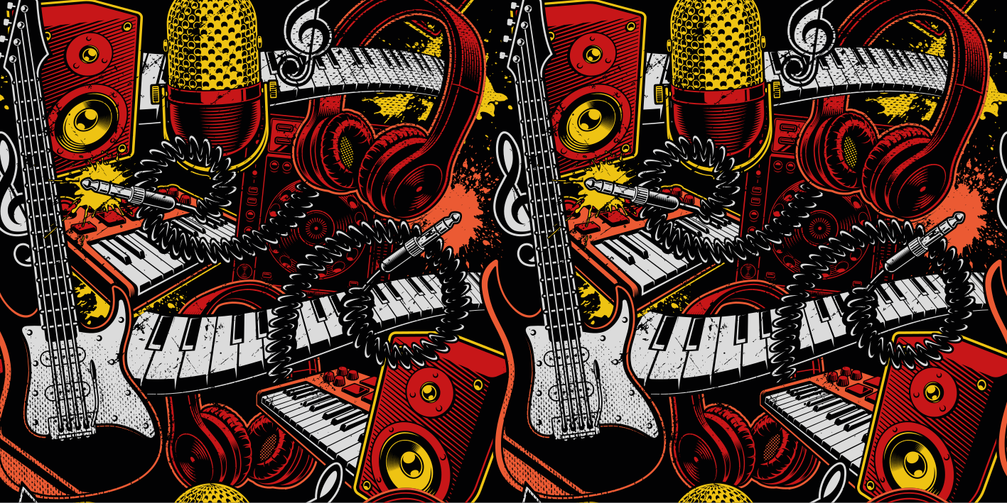 Vinylteppich kindlich musikalische komponenten ausstellung - TenStickers