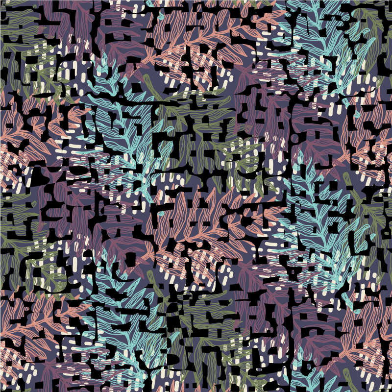 Vinyl teppich natur mit buntem blattmuster - TenStickers