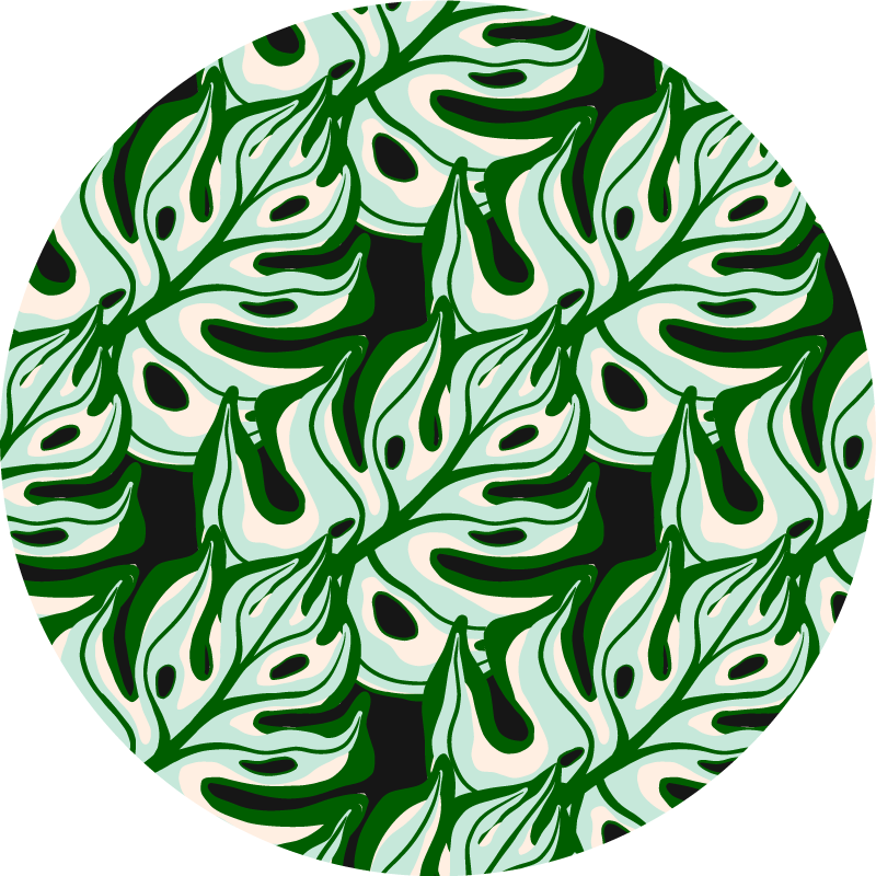 Vinyl teppich natur mit tropischen blättern - TenStickers