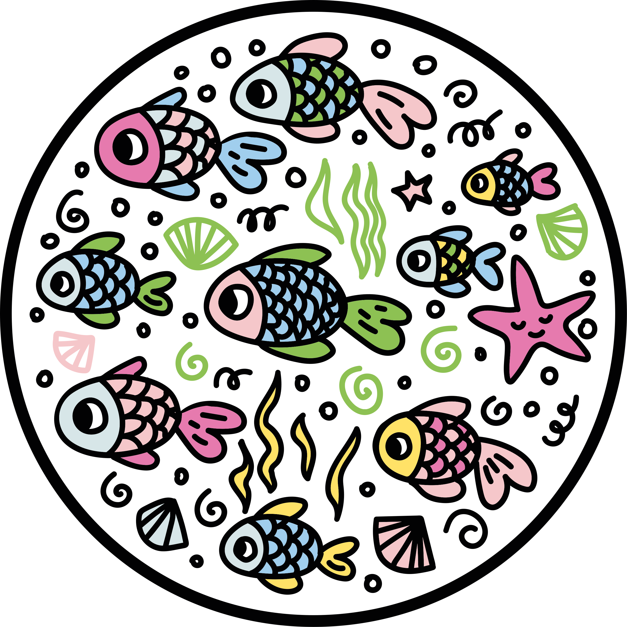 Vinyl Teppich Tiere bunte fischmuster - TenStickers