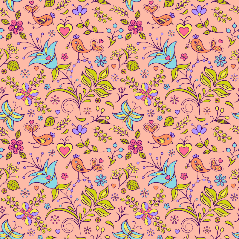 Vinyl teppich blumen frühlingsmotiv - TenStickers