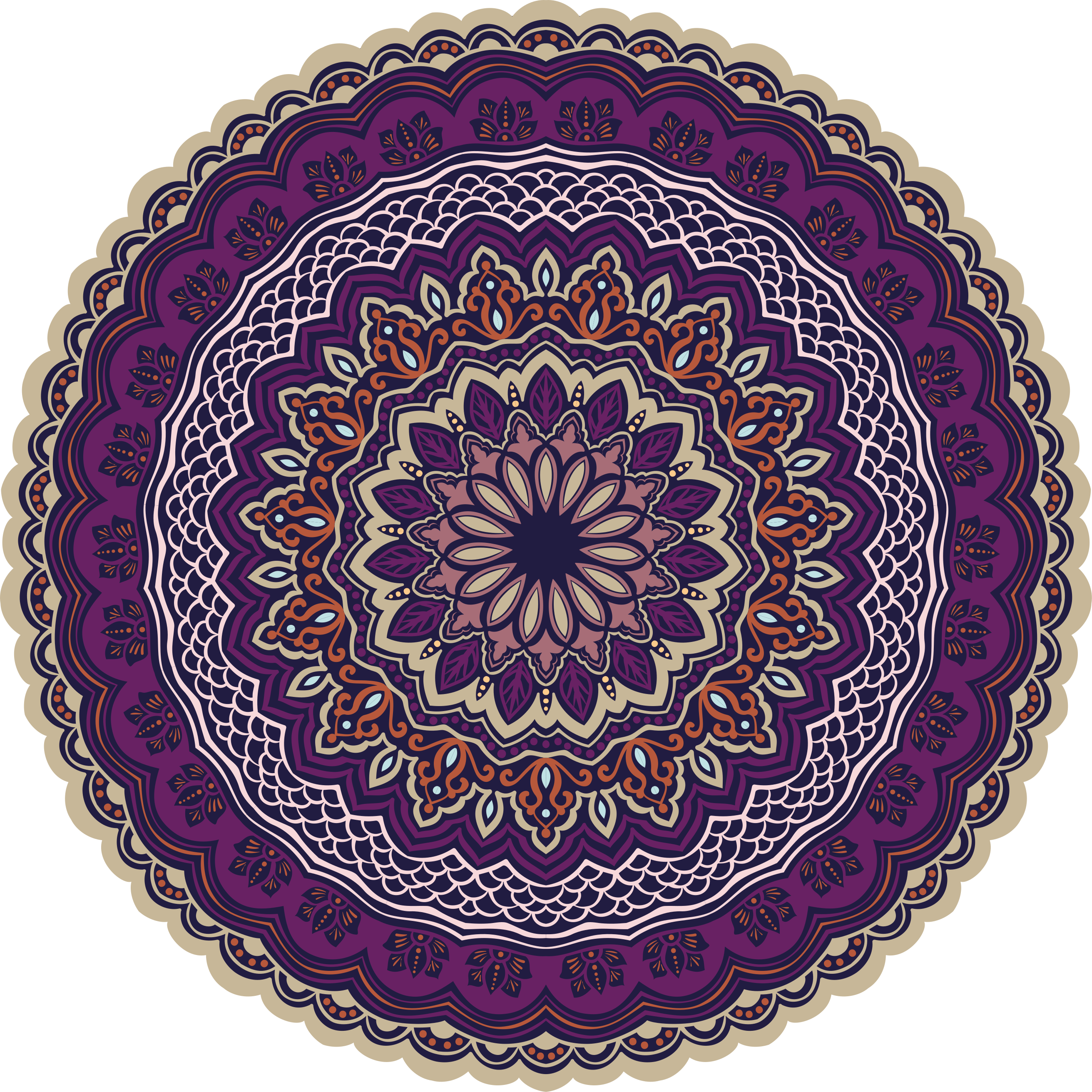 Vinyl Teppich Mandala lebendiges lila design - TenStickers
