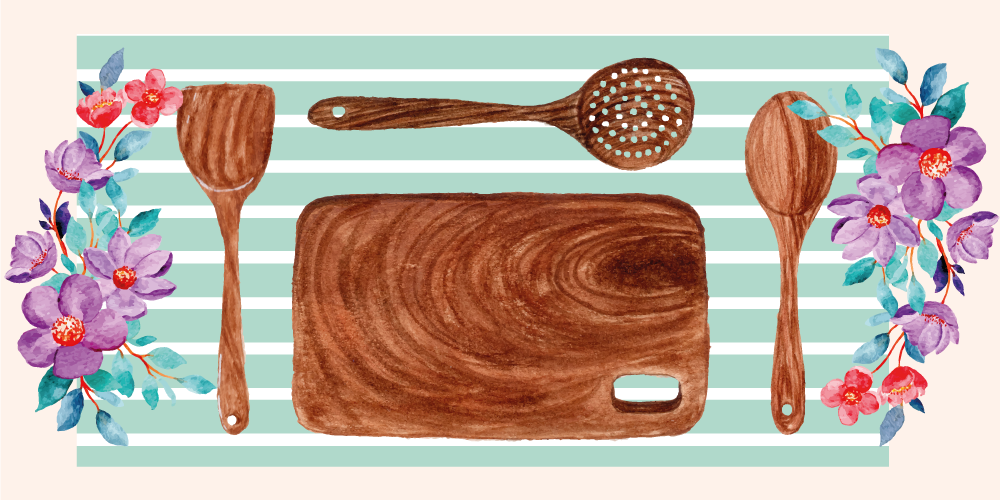 Vinyl Teppich Küche florale küchenaccessoires - TenStickers