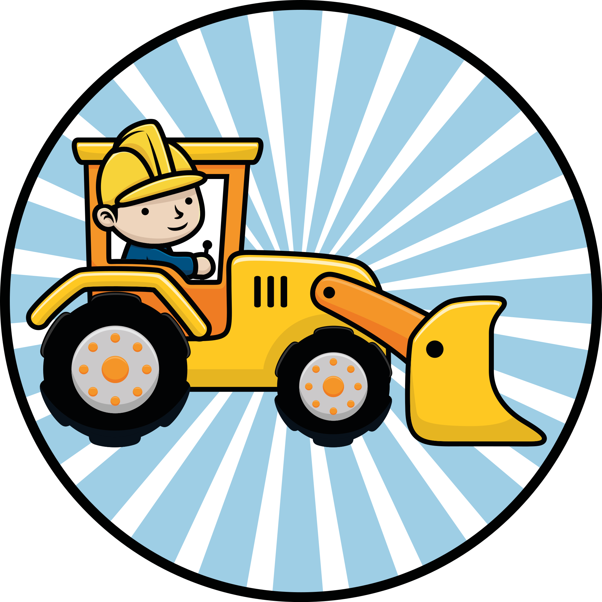 Vinylteppich kindlich Cartoon-bagger arbeiten - TenStickers