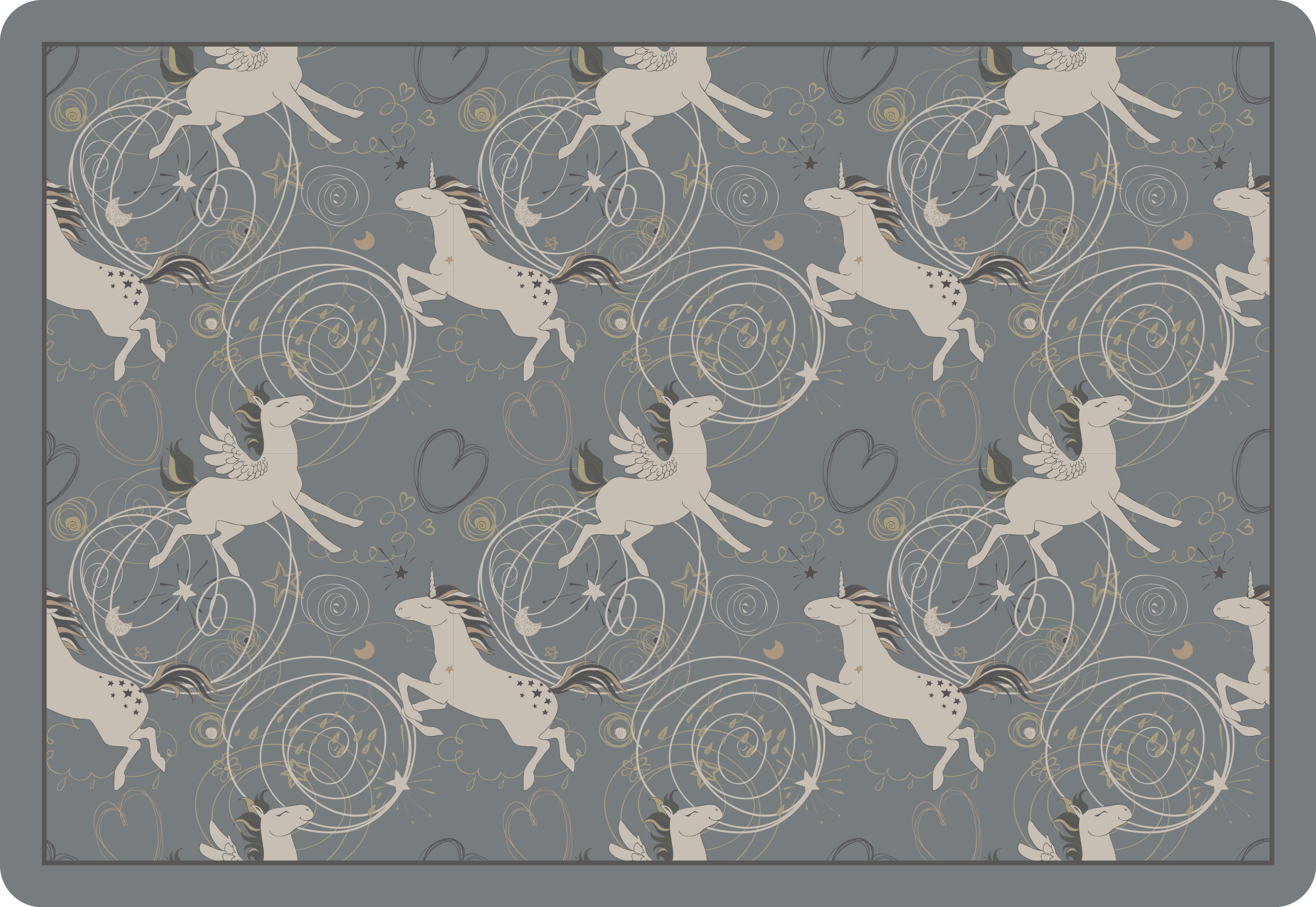 Vinyl Teppich Kinder skurriles einhorn-design - TenStickers