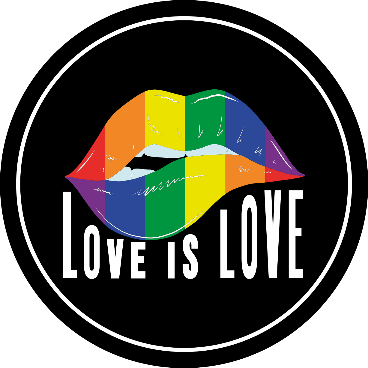 Vinyl Teppich Spruch buntes lippenmotiv - TenStickers