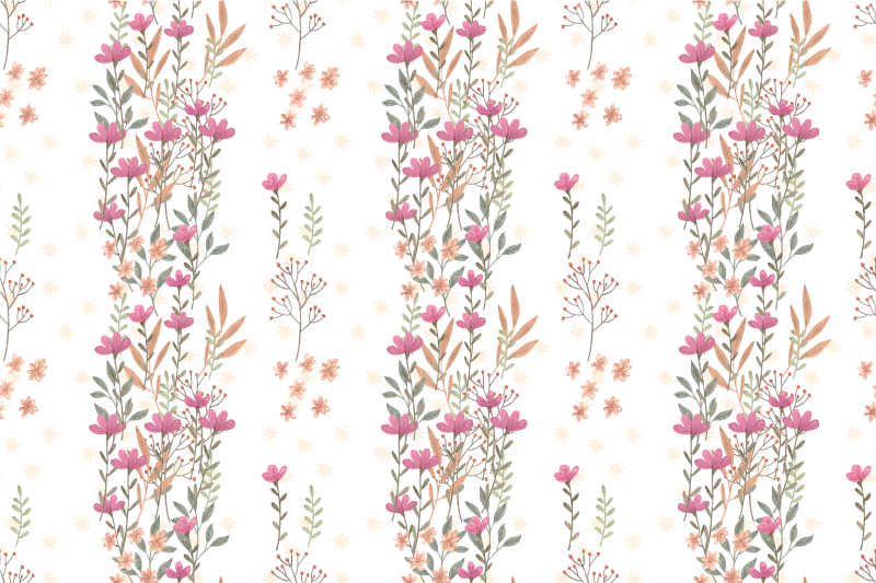 Vinyl teppich blumen mit floralem muster - TenStickers