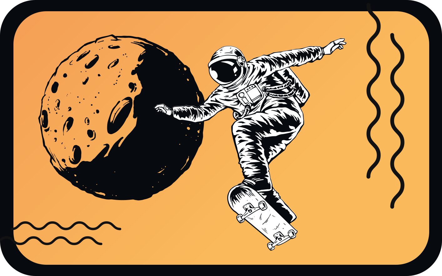 Vinylteppich kindlich skateboard-astronaut - TenStickers