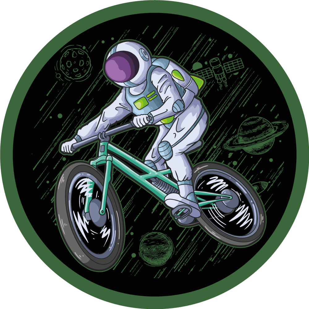 Vinylteppich Schlafzimmer Astronaut spielt fahrrad am himmel - TenStickers