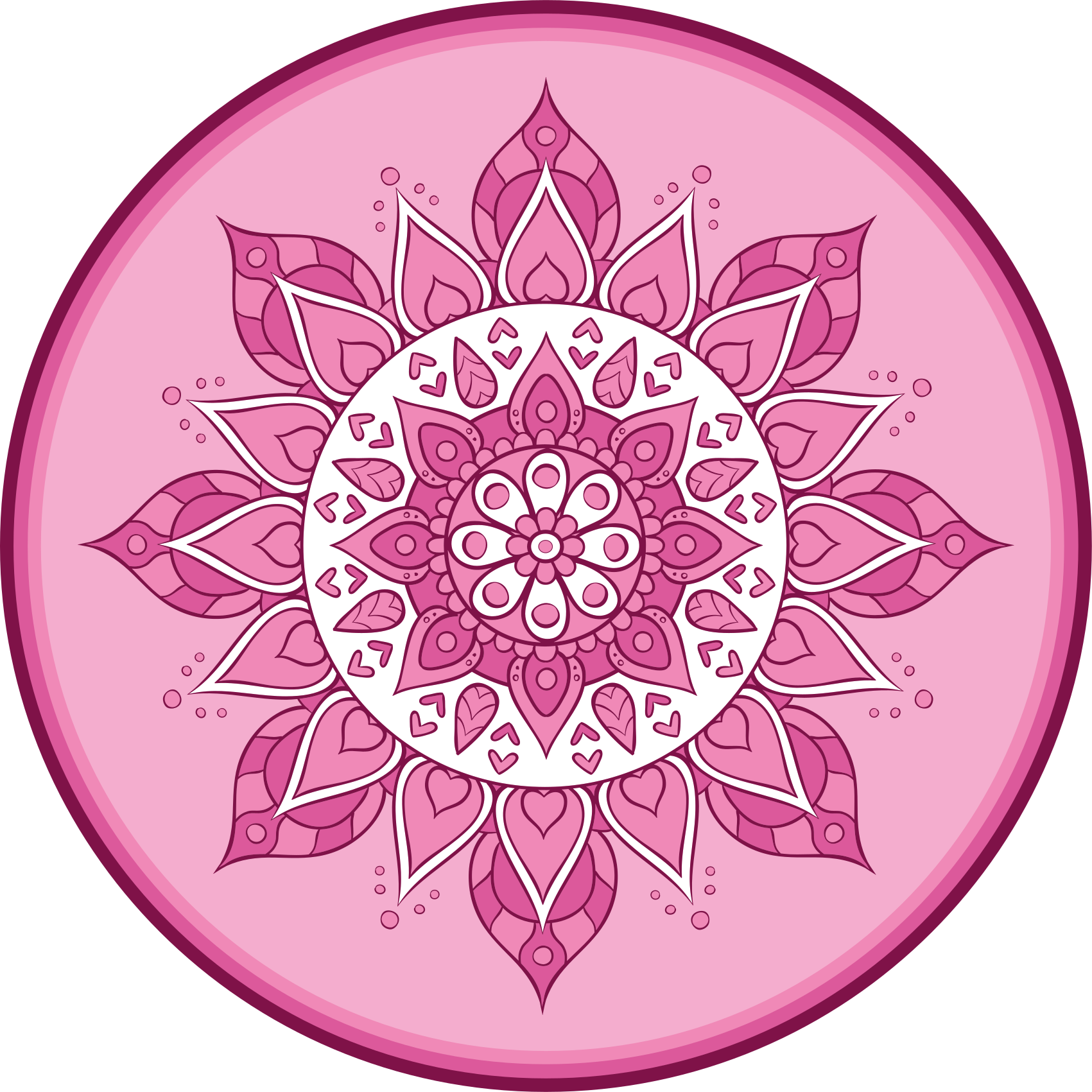 Vinyl Teppich Mandala rosa blumenmeditation - TenStickers