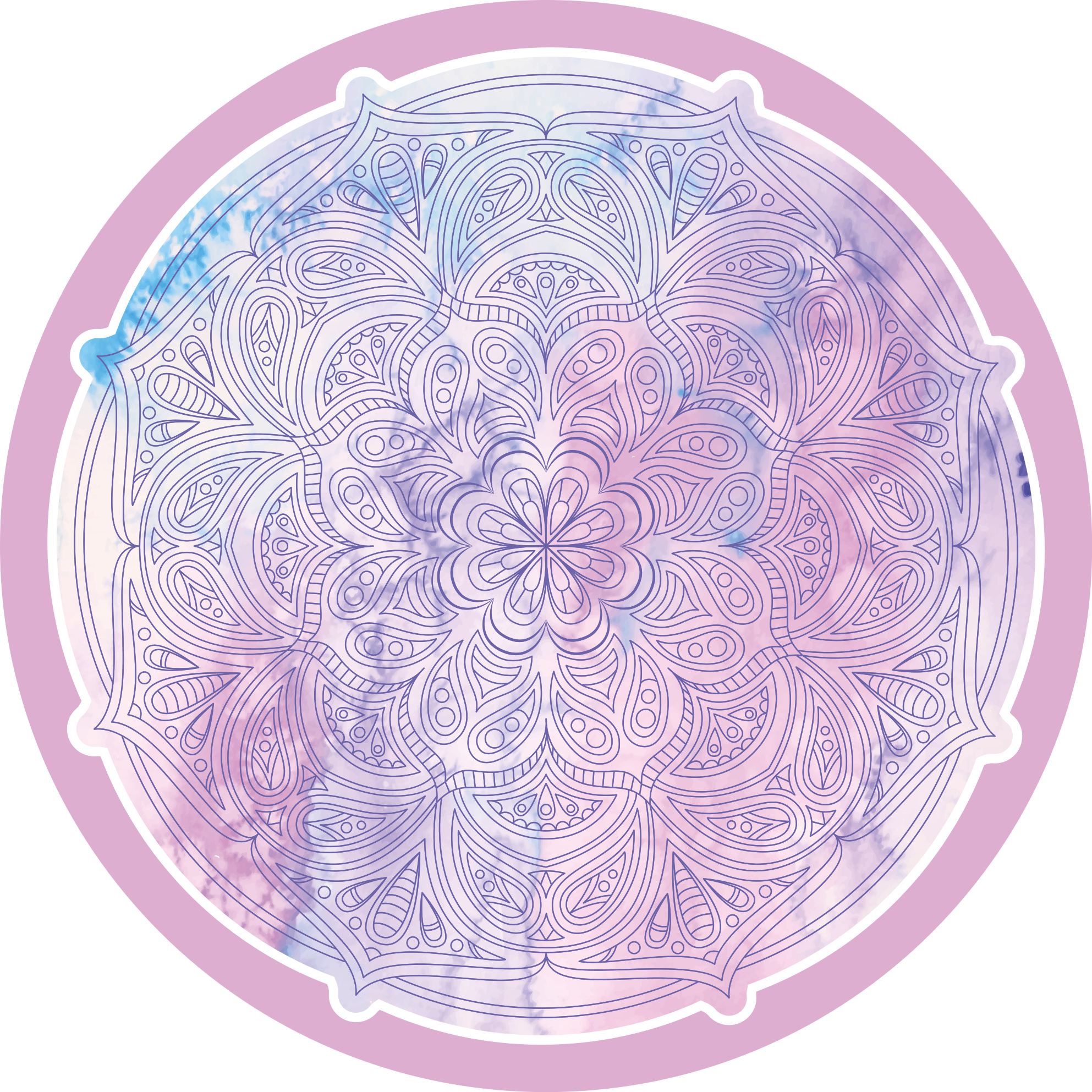 Vinyl Teppich Mandala pastellrosa geblümt - TenStickers