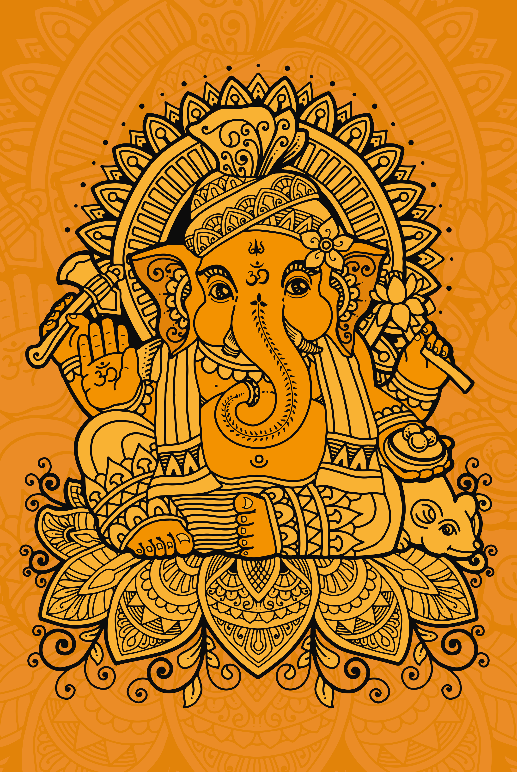 Vinyl Teppich ethnisch ganesh-illustration - TenStickers