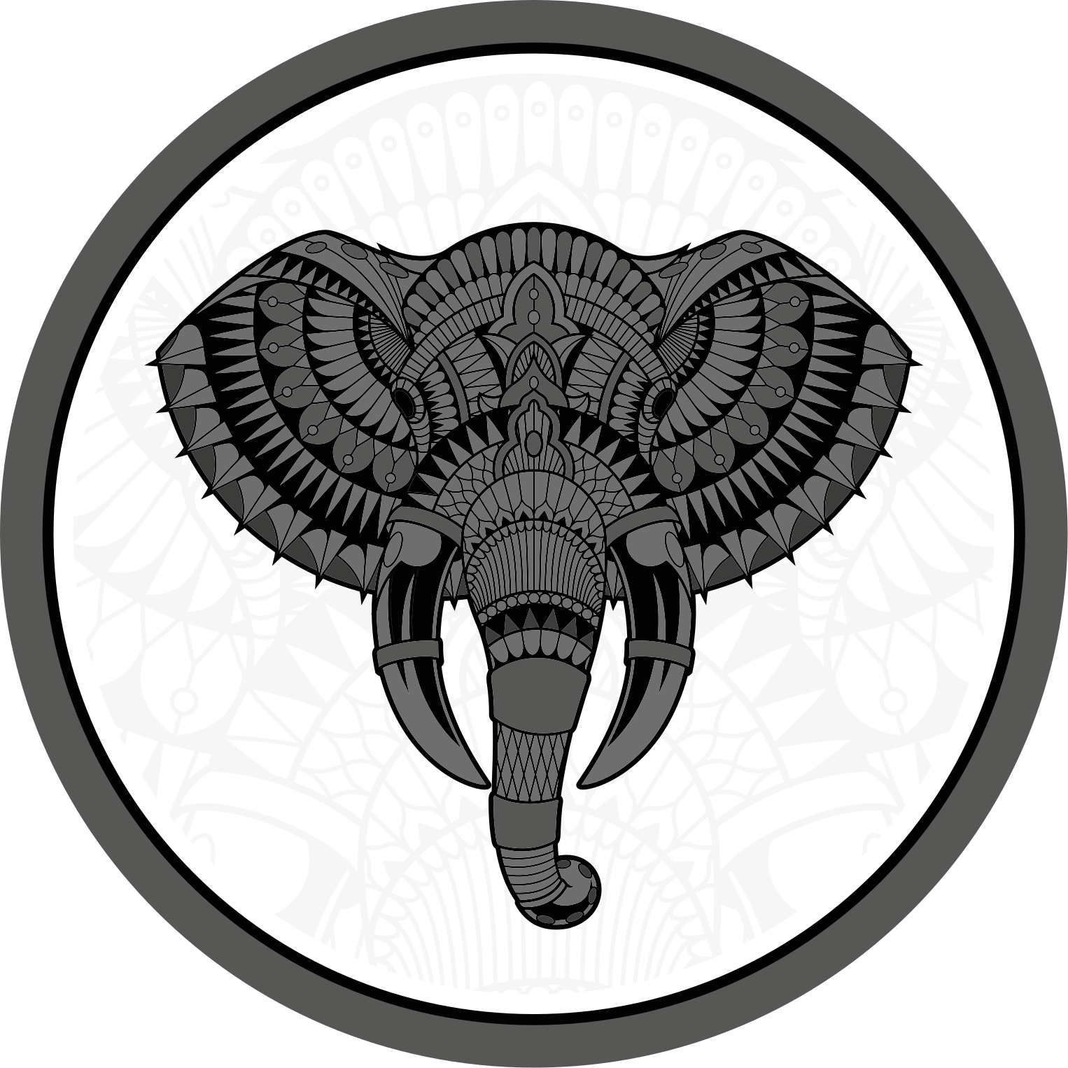 Vinyl Teppich Tiere elefant grau mandala - TenStickers