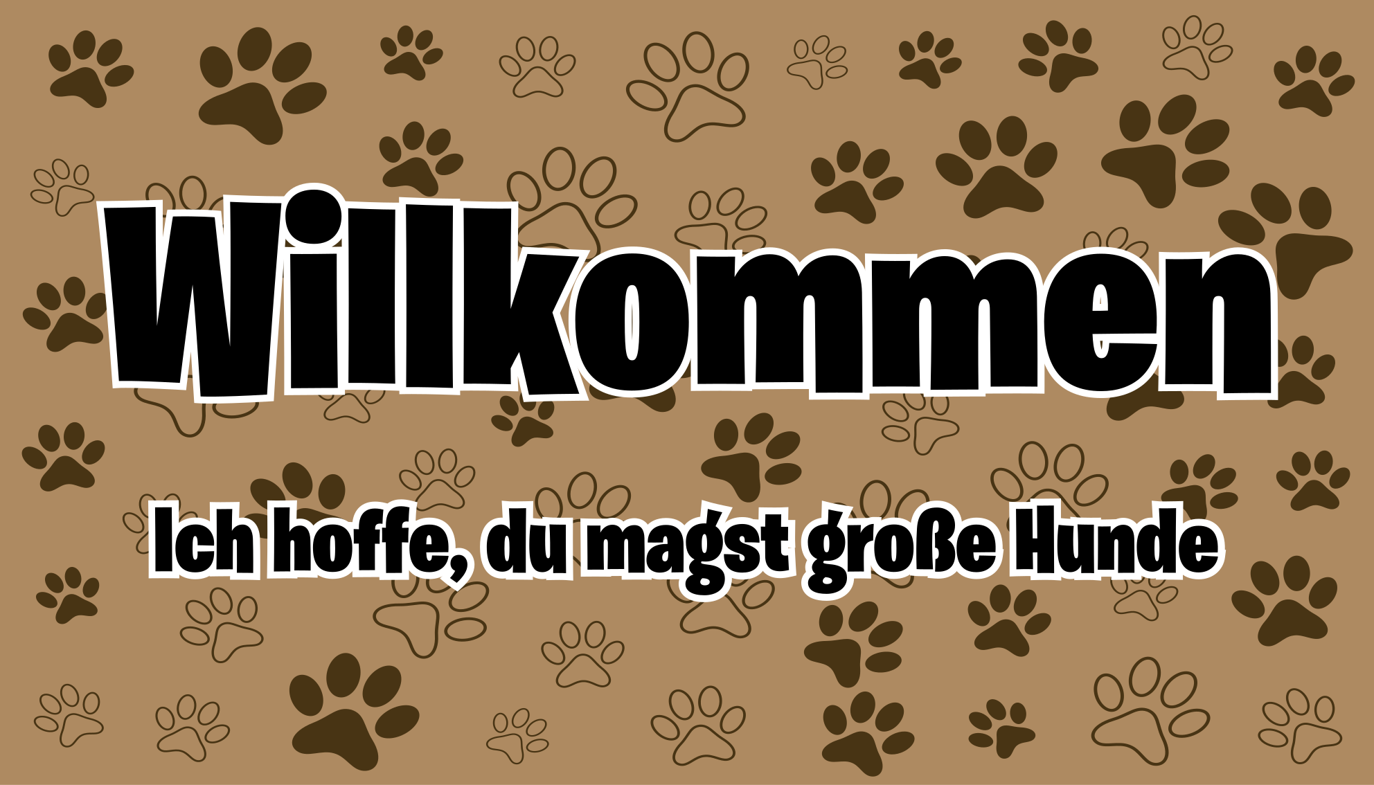 Vinylteppich Spruch Willkommen ich hoffe du magst hunde - TenStickers