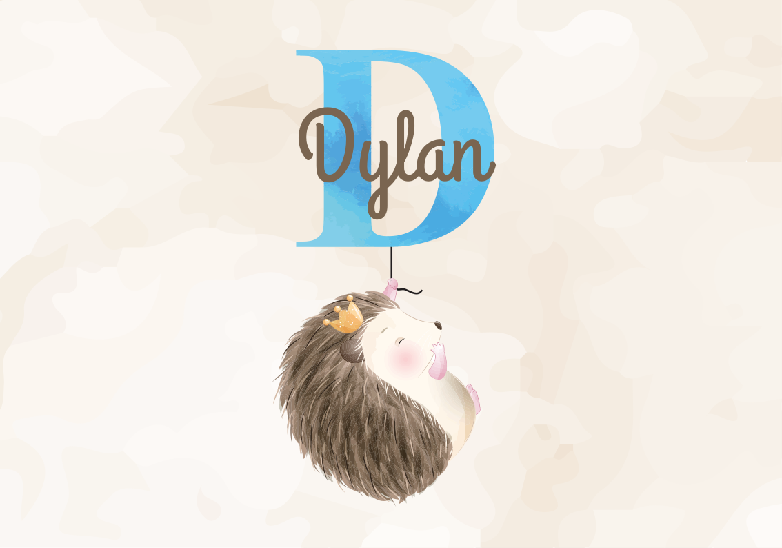 Vinyl Teppich mit Namen süße igel-initiale - TenStickers