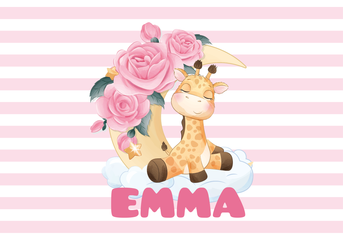 Vinyl Teppich Baby benutzerdefinierte glückliche giraffe - TenStickers