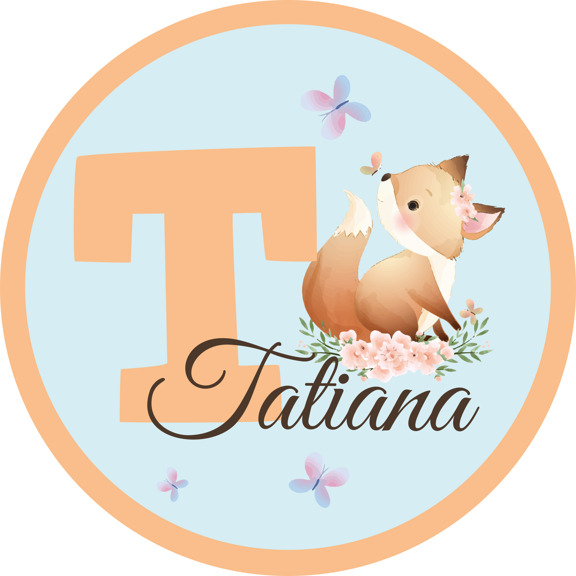 Vinyl Teppich mit Namen entzückende fuchsillustration - TenStickers