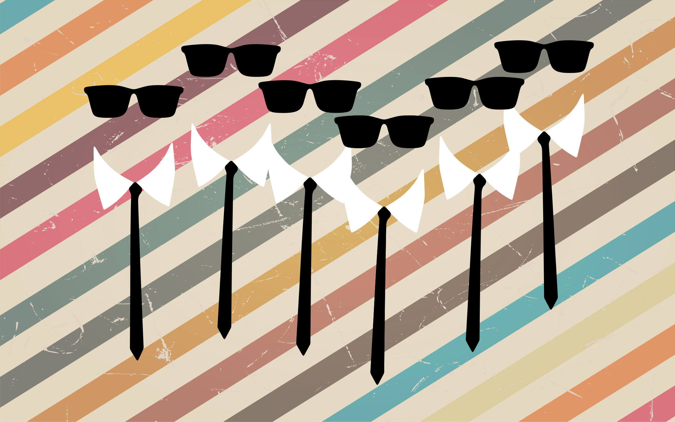 Vinyl Teppich gestreift elegante gruppenkleidung - TenStickers