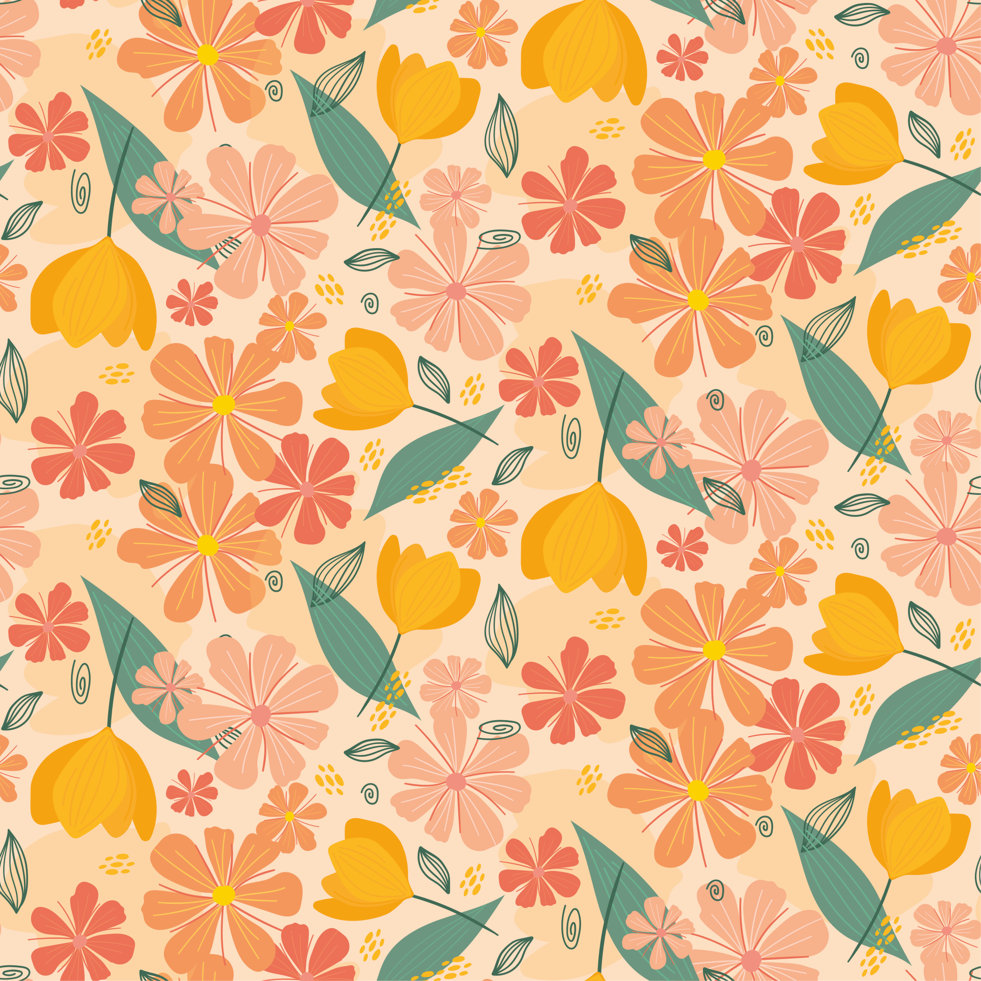 Vinyl teppich blumen frühlingsblüten - TenStickers