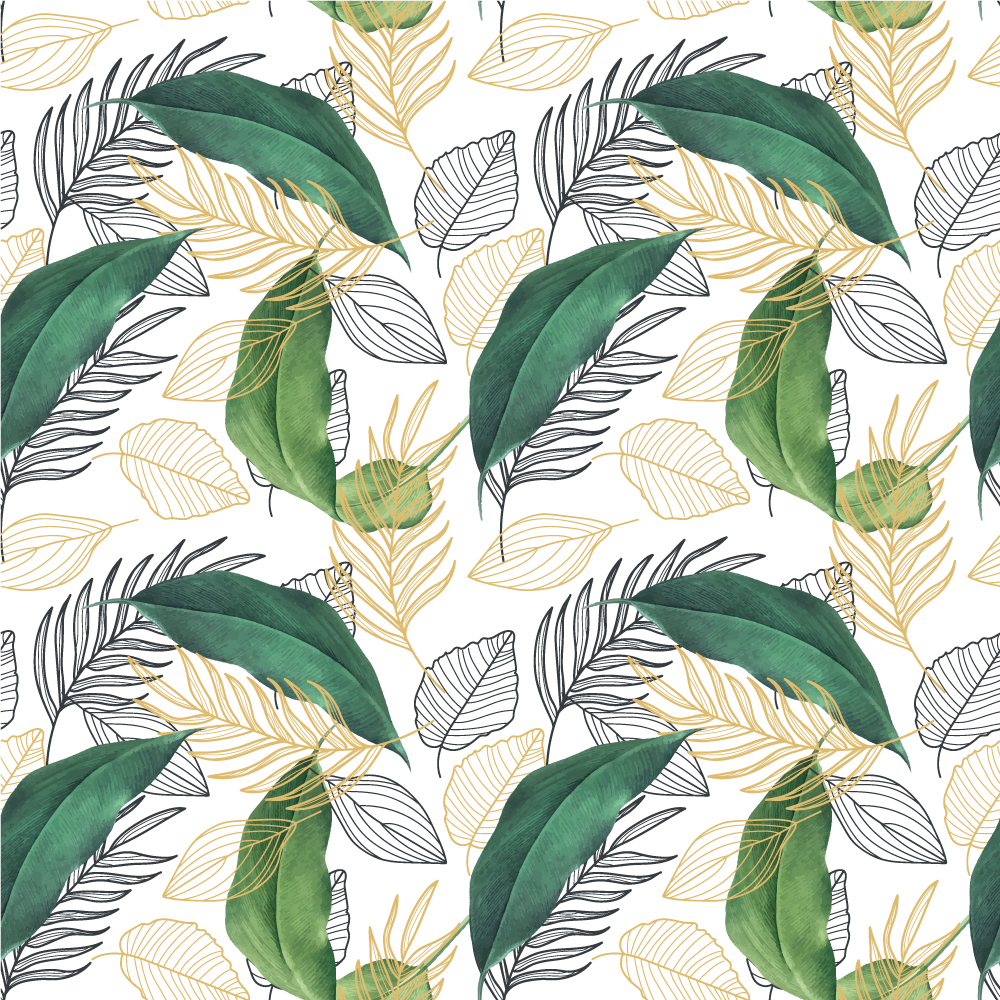 Vinyl teppich natur mit üppigem blattwerk - TenStickers