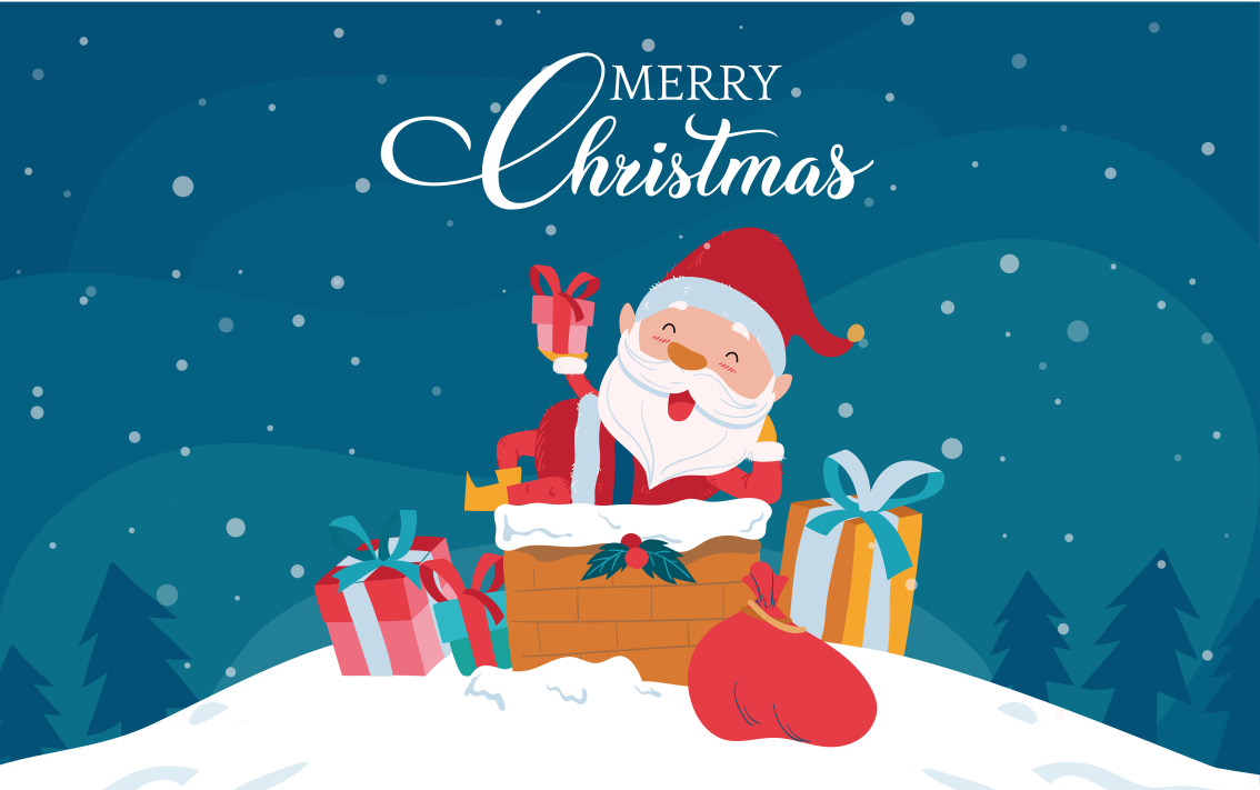 Vinyl Teppich Weihnachten fröhliche weihnachtsmannstimmung - TenStickers