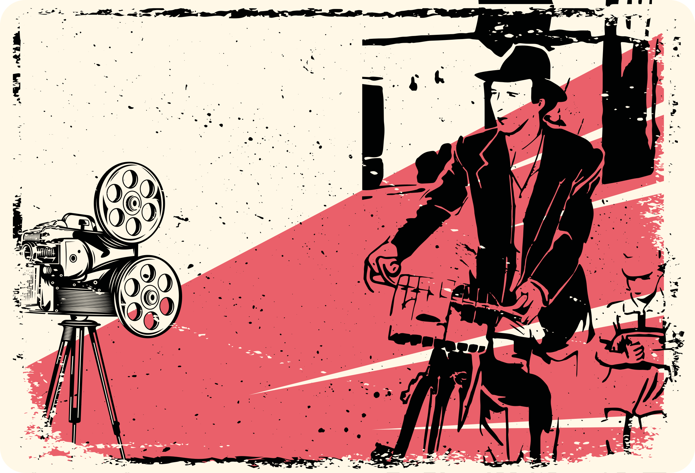 Vinyl Teppich Vintage klassische filmszene - TenStickers