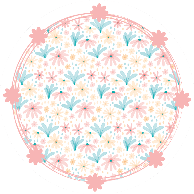 Vinyl teppich blumen sanftes blumenmuster - TenStickers