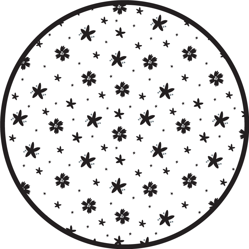 Vinyl teppich blumen mit floralem sternenmuster - TenStickers