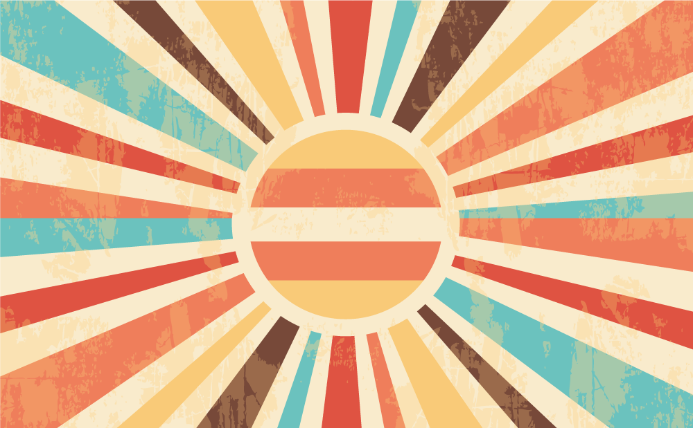 Vinyl Teppich Vintage sonnenaufgang farbexplosion - TenStickers