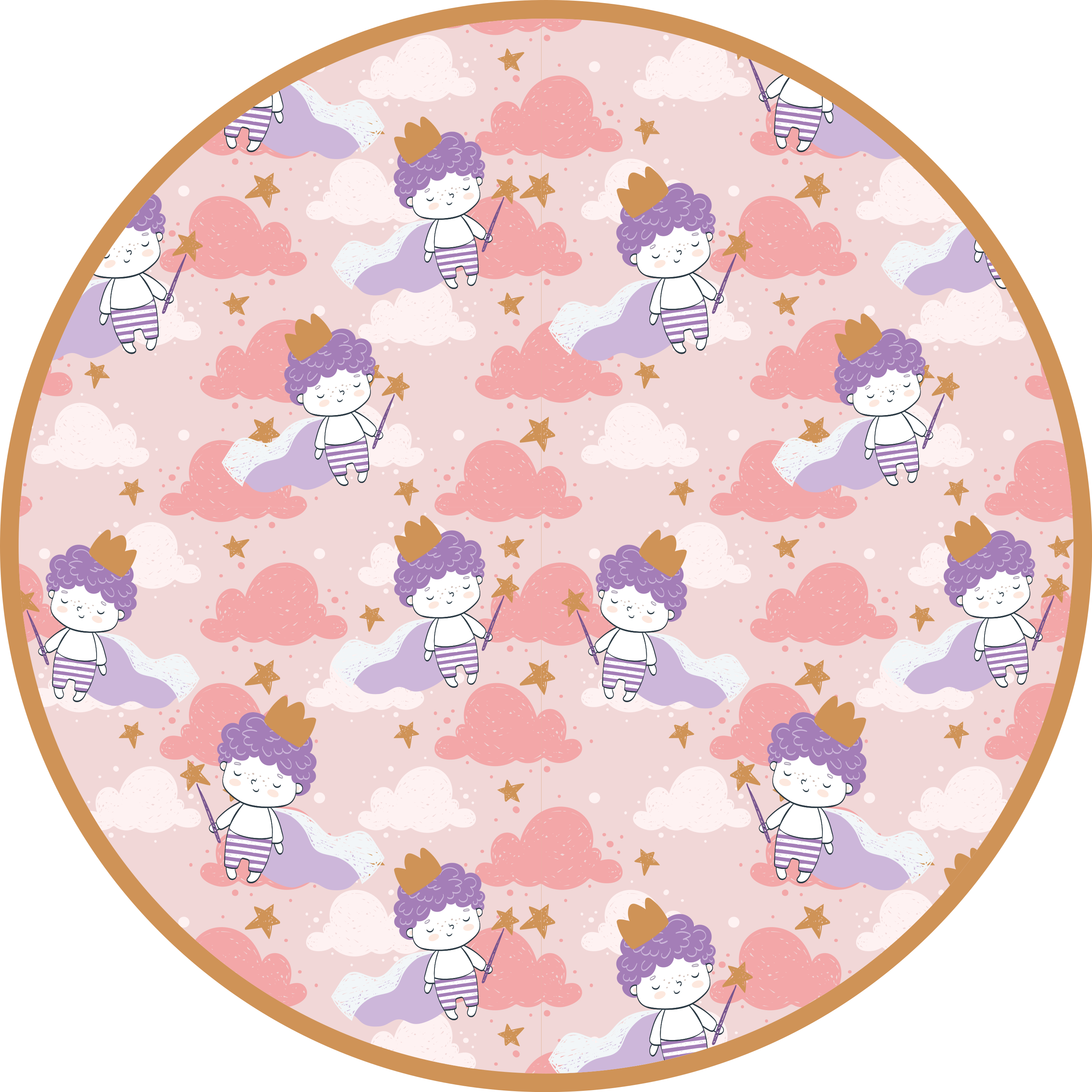 Vinylteppich Vintage 80er magischer kleiner prinz mit krone - TenStickers