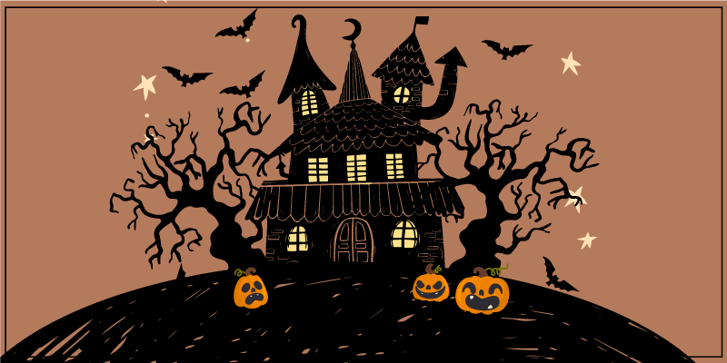 Vinyl Teppich Halloween spukhausszene - TenStickers
