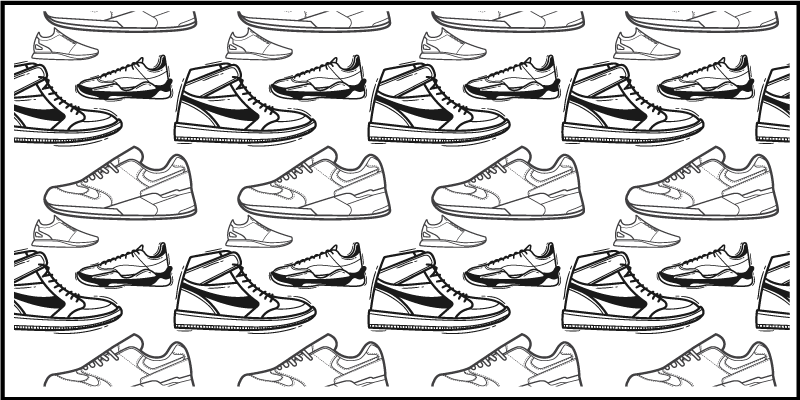 Vinyl Teppich Jugendzimmer sneaker-umrissmuster - TenStickers