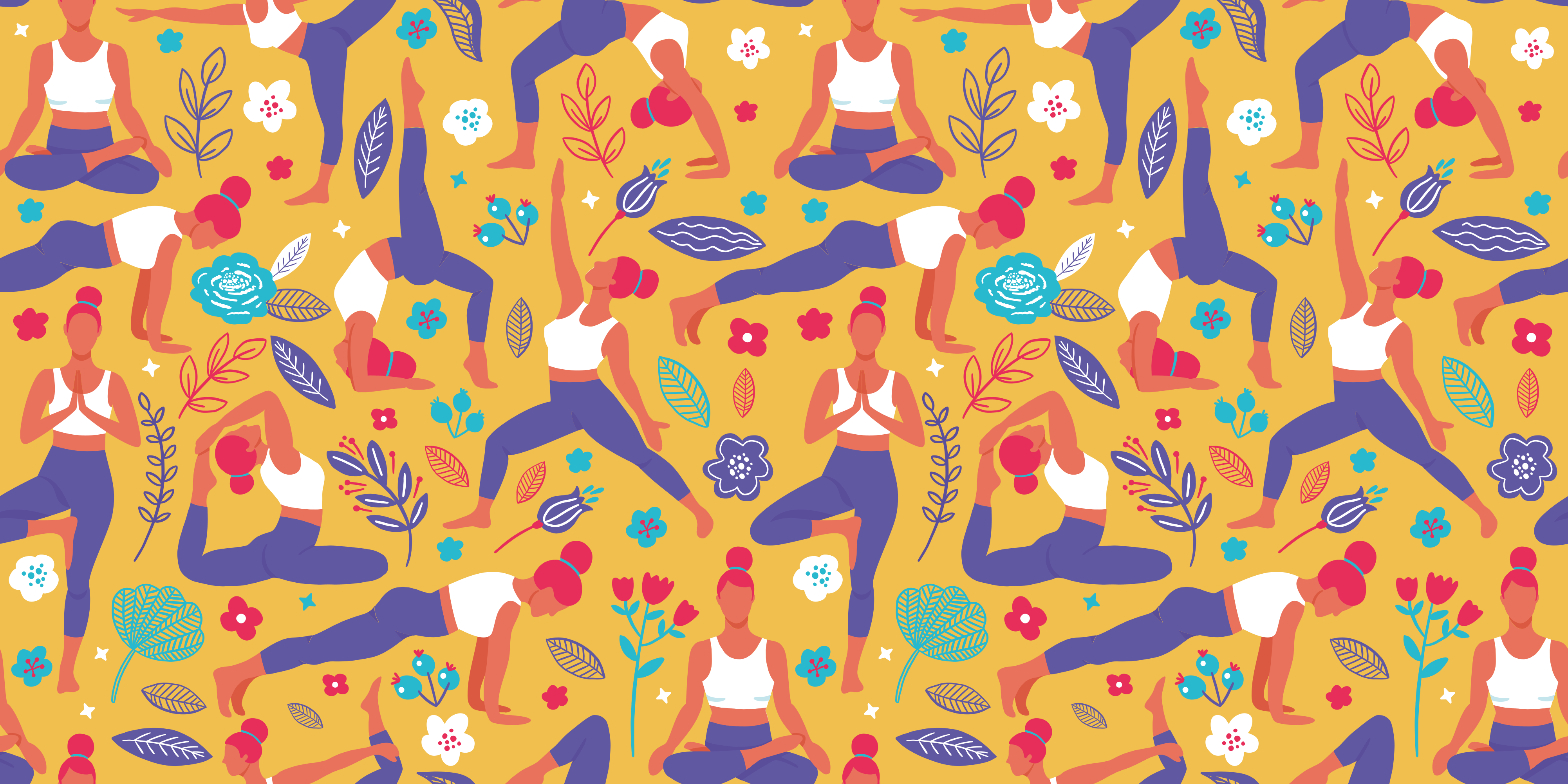 Vinyl Teppich Jugendzimmer lebendige yoga-motive - TenStickers