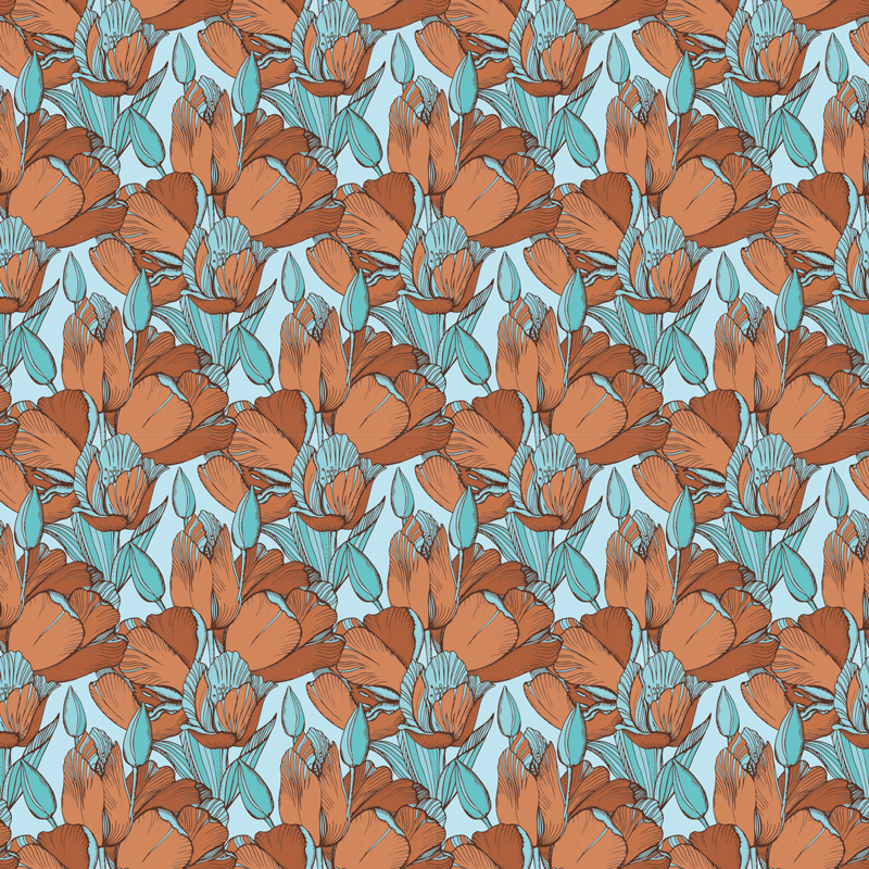 Vinylteppich kindlich blumenblütenschema - TenStickers