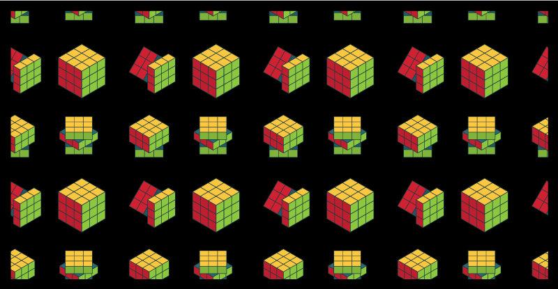 Vinyl teppich spiele im rubik's cube muster - TenStickers
