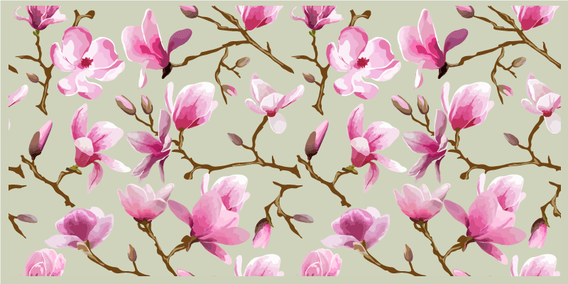 Vinyl Teppich Blumen rosa magnolie - TenStickers