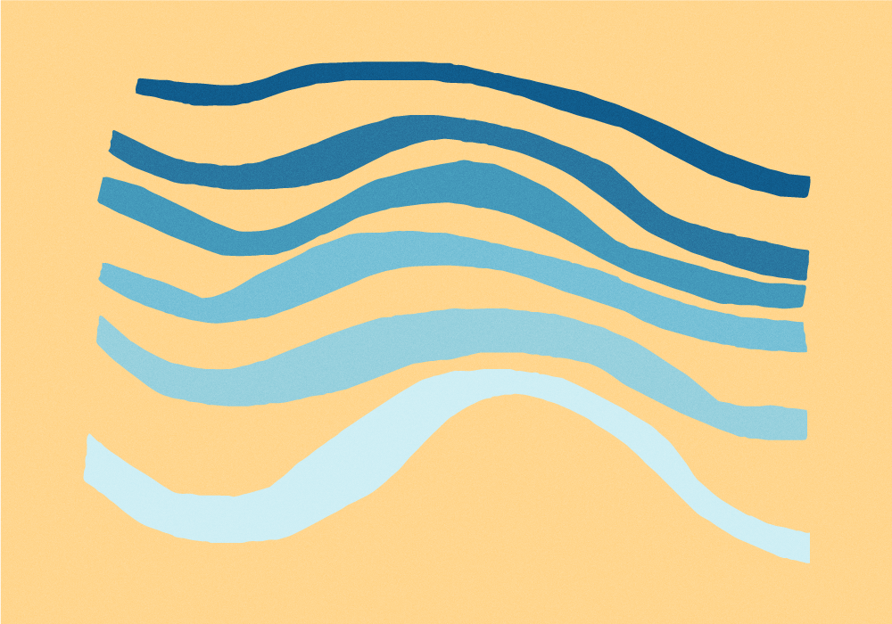 Vinyl Teppich minimalistisch geschwungenes wellenmotiv - TenStickers