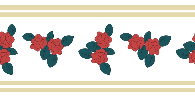 Vinylteppich Pflanzen blumenrandmuster - TenStickers