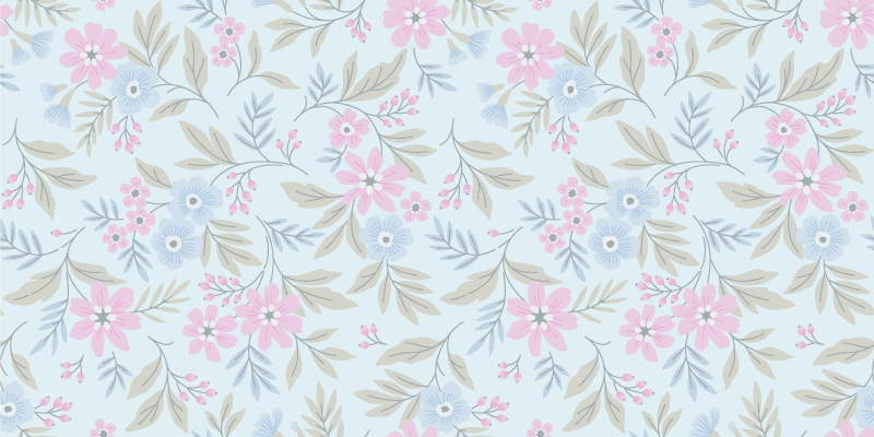Vinylteppich Blumen blumiges Pastell-Design - TenStickers