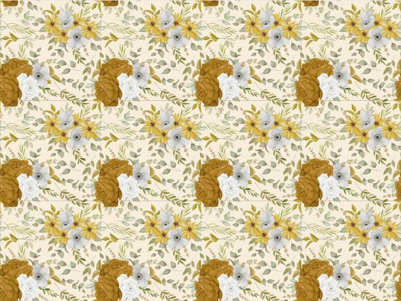 Vinylteppich Blumen botanisches Blattmuster - TenStickers