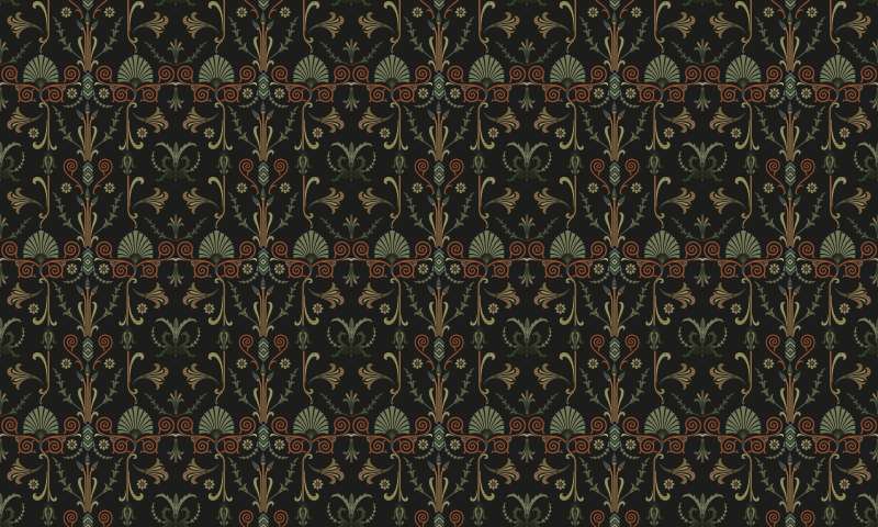 Vinylteppich Retro ornate Botanische Muster - TenStickers