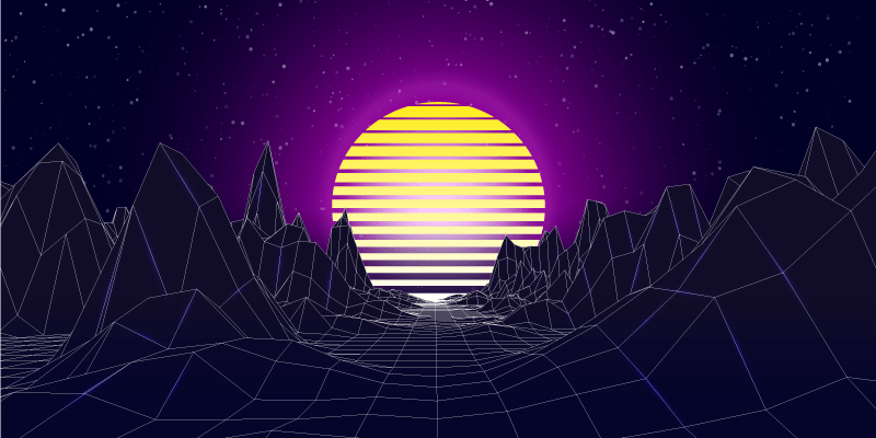 Vinyl Teppich modern retro-futuristische landschaft - TenStickers