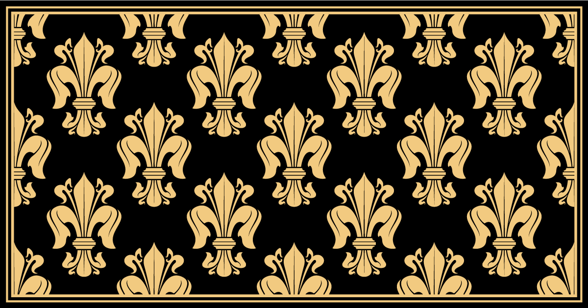 Vinyl Teppich Wohnzimmer elegantes fleur-de-lis-muster - TenStickers