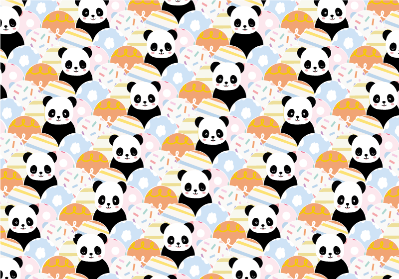 Vinyl Teppich Baby panda-spielplatz-muster - TenStickers