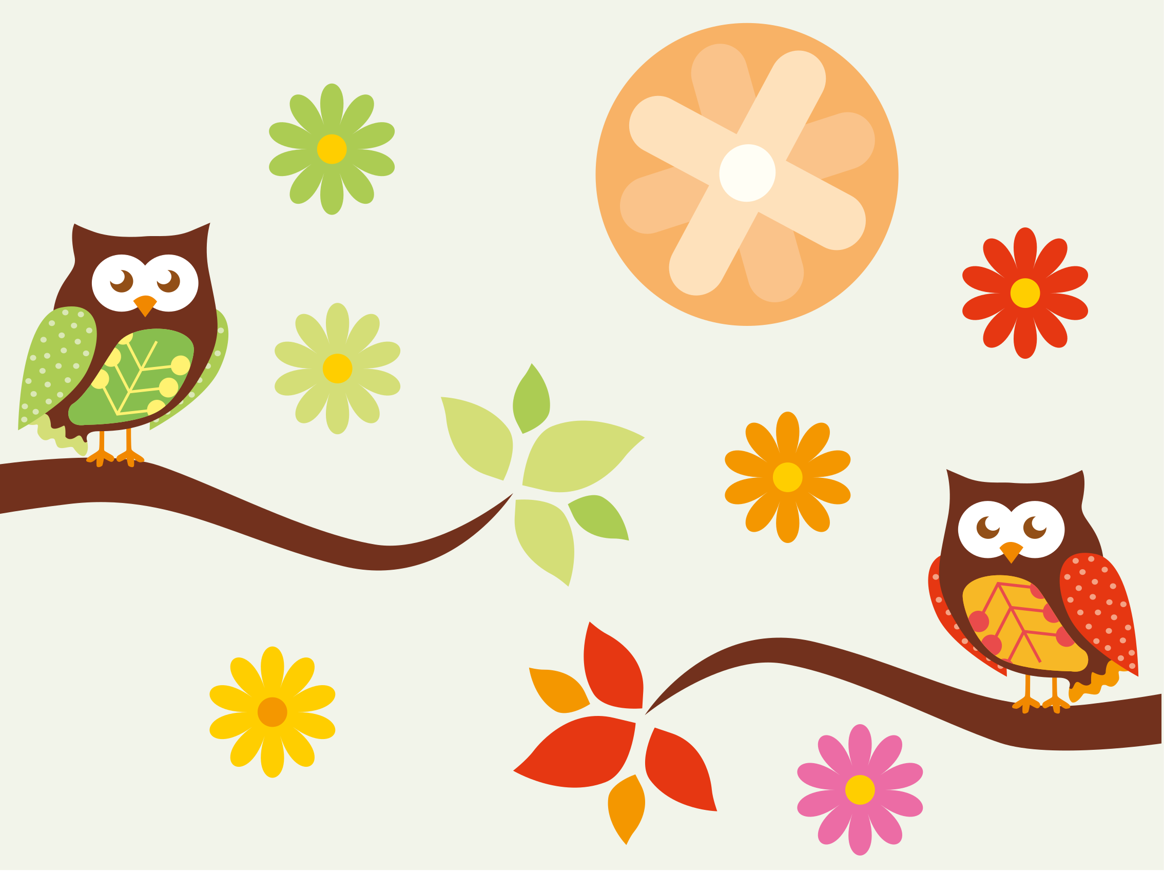 Vinylteppich kindlich bunte eulen fürs kinderzimmer - TenStickers