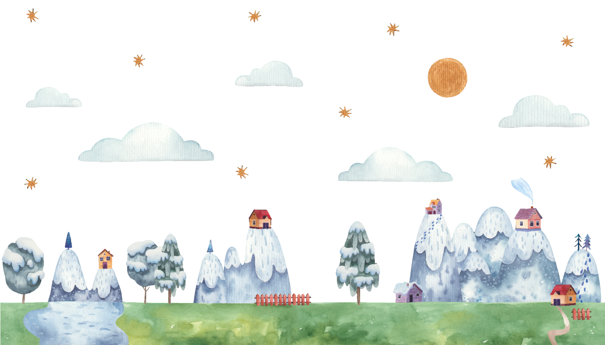 Vinyl Teppich Kinder verzauberte landschaft szene - TenStickers