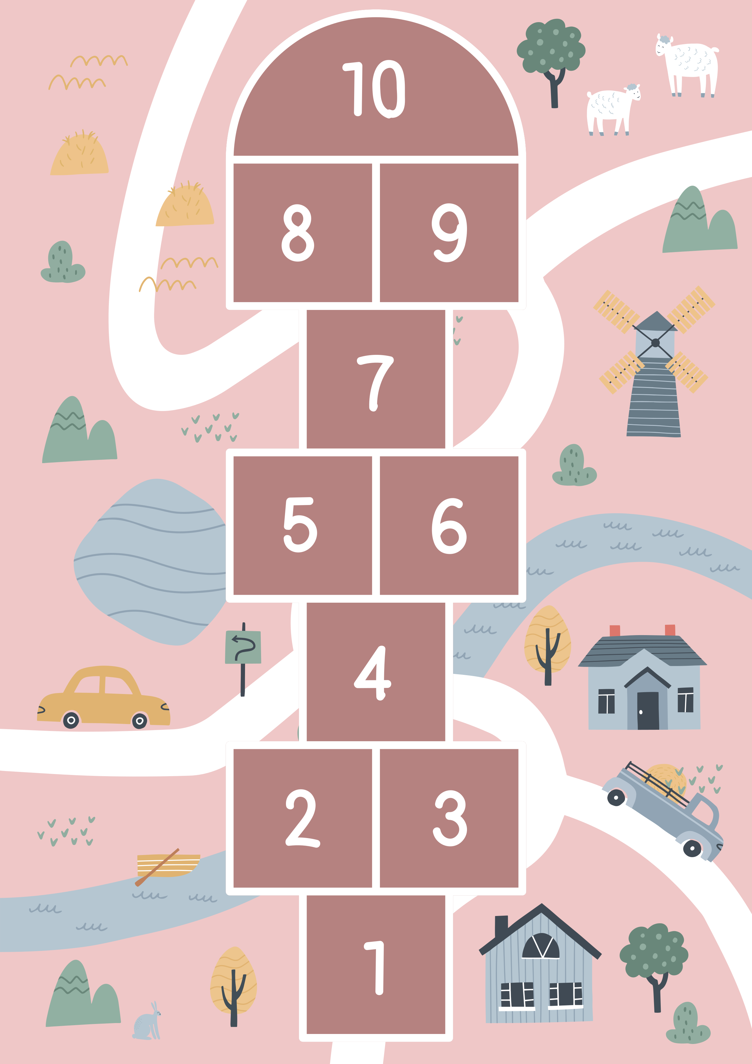 Vinyl teppich spiele kinderfreundliches hüpfspiel - TenStickers