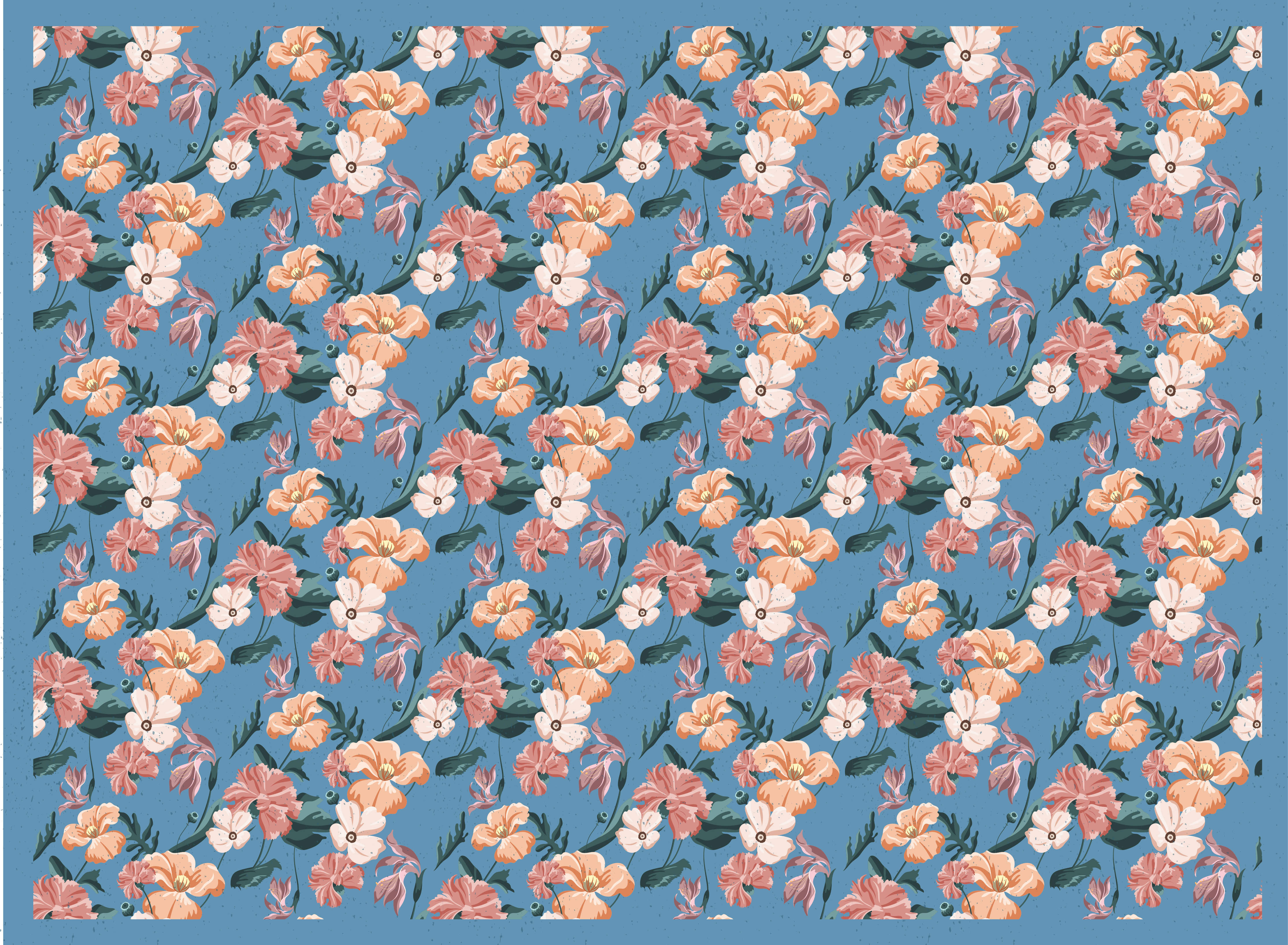 Vinyl Teppich Blumen blumenblütenmuster - TenStickers