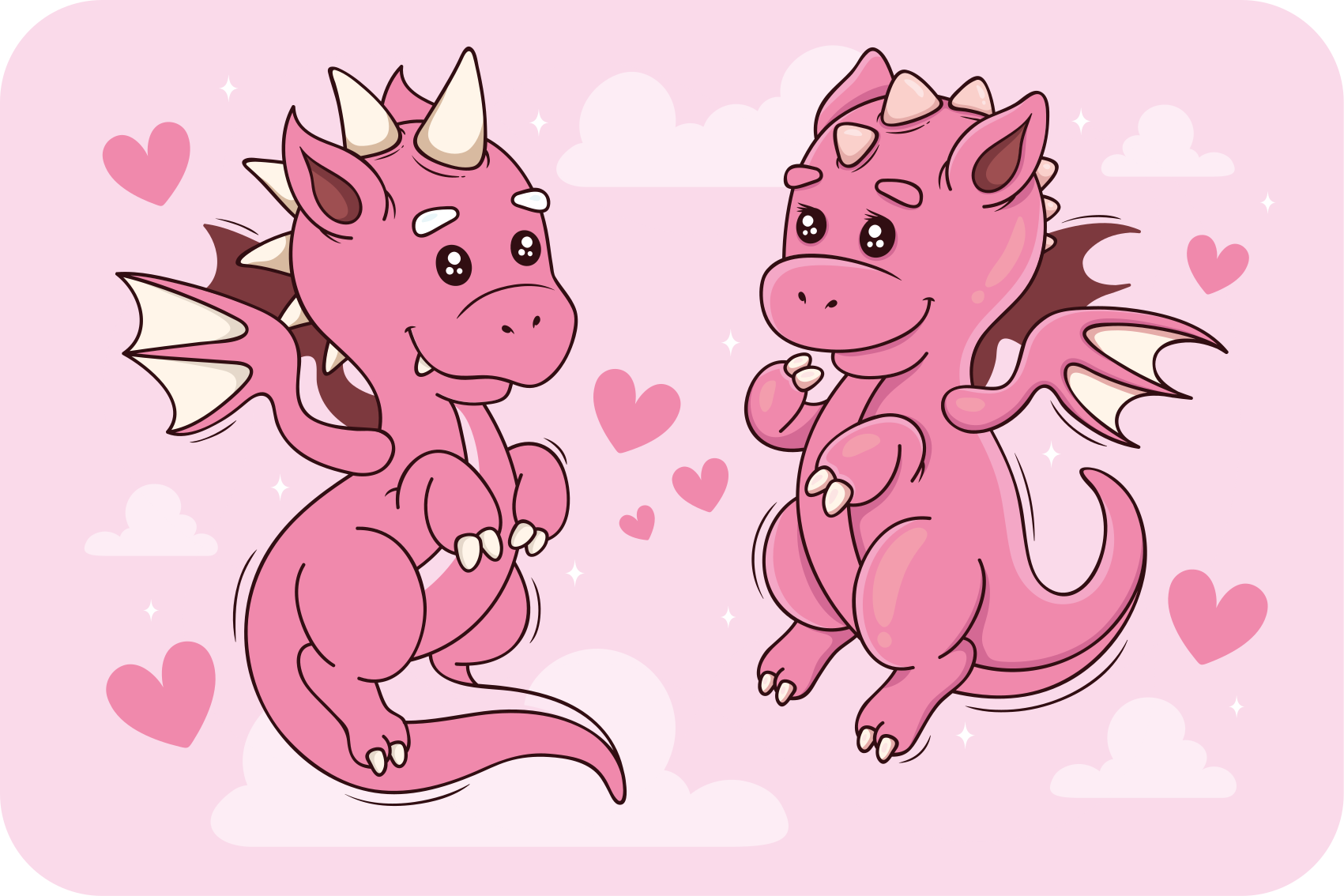 Vinyl Teppich Kinder verspieltes drachenduo - TenStickers