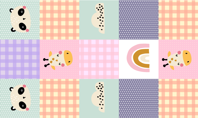 Vinylteppich kindlich verspieltes patchwork - TenStickers